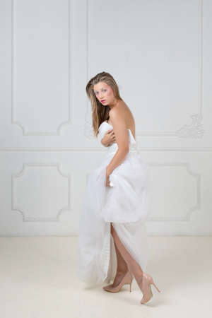 fashion portrait of young elegant woman. Studio shotの写真素材