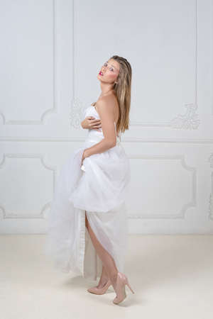 fashion portrait of young elegant woman. Studio shotの写真素材