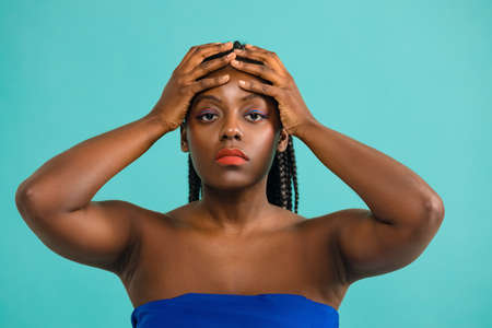 Portrait of beautiful african american female model