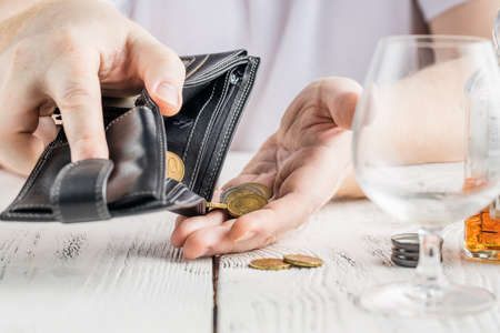 No more money in your wallet for alcoholの写真素材
