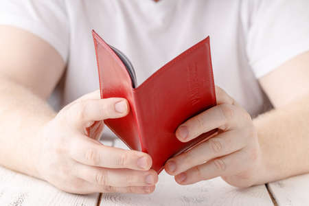 man hand holding passport idの写真素材