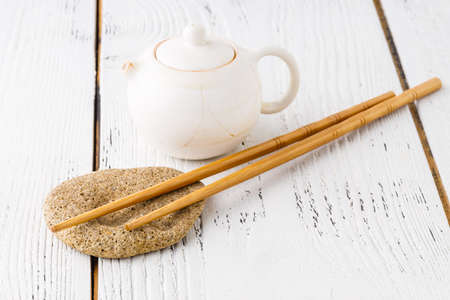Set of China tea with stoneの写真素材