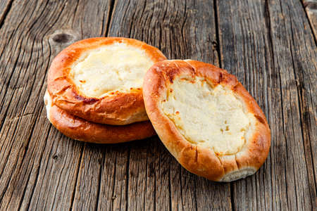the Shanga. traditional Russian pastries with potatoesの写真素材