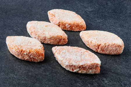 Frozen vegetable burgers for quick cooking of vegetarian dishesの写真素材