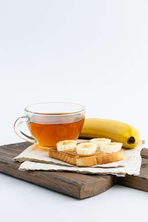 French toasts with fruits for breakfastの写真素材