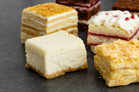 Assorted Cakes and Sweets Deserts Chocolate late cheescakeの写真素材