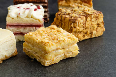 Assorted Cakes and Sweets Deserts Chocolate late cheescakeの写真素材