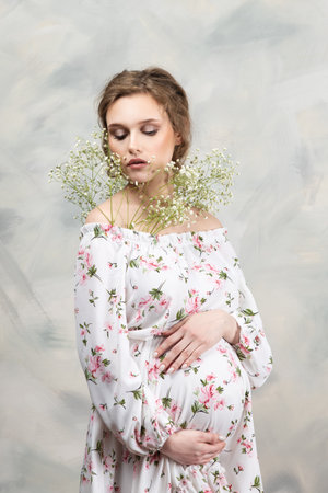Pregnant woman concept. maternity photography.の写真素材