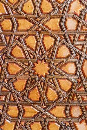Photograph of medieval era islamic patterns in a Turkish Islamic mosque in Istanbulの写真素材