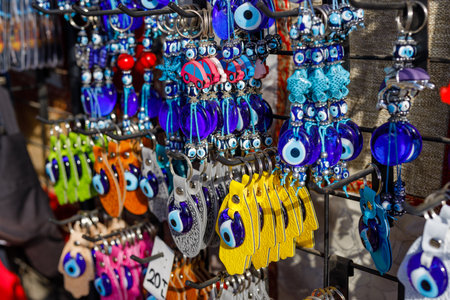 Turkish beads and color lamp sold a shop in Egypt Bazaar in Eminonu, Istanbul,Turkey
