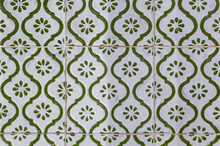 Beautiful Hand Painted Ceramic Tile Stove Detail