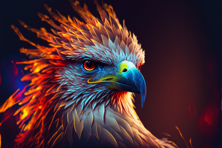 Eagle portrait. Computer digital drawing and illustration.の素材