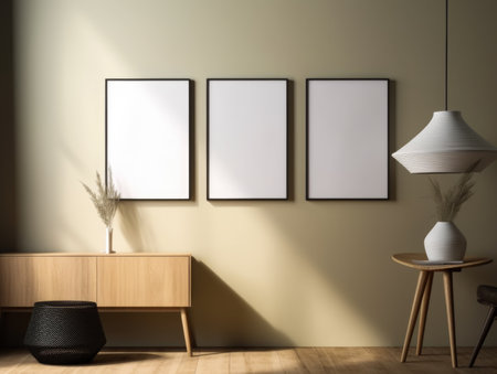 Mock up poster frame in interior background, Scandinavian styleの素材
