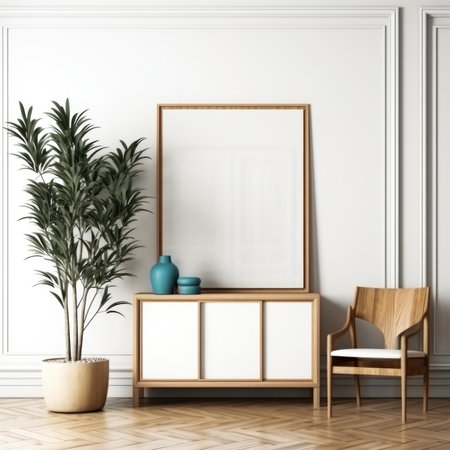 Mock up poster frame in classic interior background.の素材