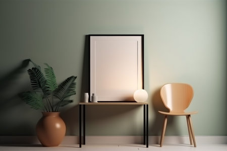 Mockup frame in interior backgroundの素材
