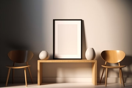 Mock up poster frame in modern interior background.の素材