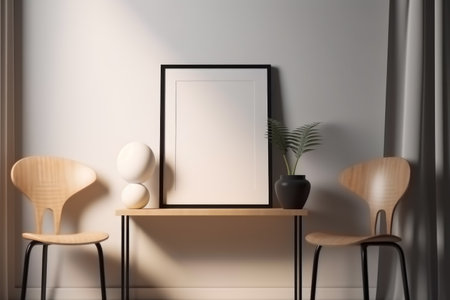 Mock up poster frame in modern interior background.の素材
