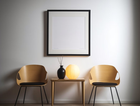 Mock up poster frame in modern interior background.の素材