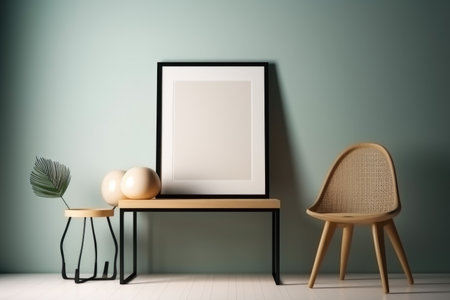 Mock up poster frame in modern interior background.の素材