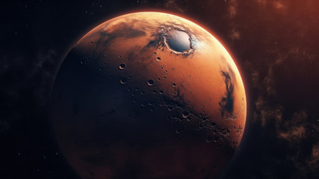 planet mars view from spaceの素材