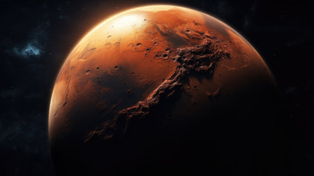 planet mars view from spaceの素材