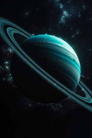planet uranus view from spaceの素材