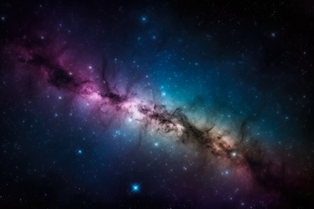 Abstract space background with nebula, stars and galaxies in outer spaceの素材