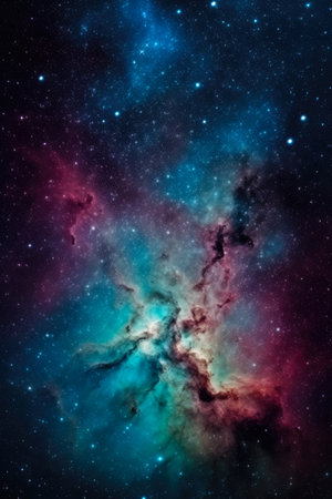 Abstract space background with nebula, stars and galaxies in outer spaceの素材