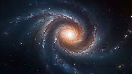 Fractal spiral in space, computer generated abstract background,の素材