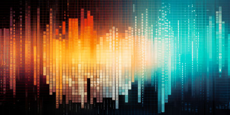 abstract digital equalizer background, technology concept, Marketing and Advertising, light colors, binary digits, minimal backgroundの素材