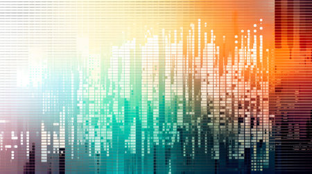 abstract digital equalizer background, technology concept, Marketing and Advertising, light colors, binary digits, minimal backgroundの素材
