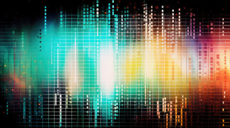 abstract digital equalizer background, technology concept, Marketing and Advertising, light colors, binary digits, minimal backgroundの素材