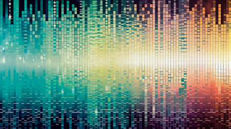 abstract digital equalizer background, technology concept, Marketing and Advertising, light colors, binary digits, minimal backgroundの素材