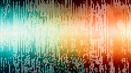 abstract digital equalizer background, technology concept, Marketing and Advertising, light colors, binary digits, minimal backgroundの素材