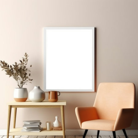 An empty picture frame mockup, awaiting your personal touch to bring it to life. Generative AIの素材