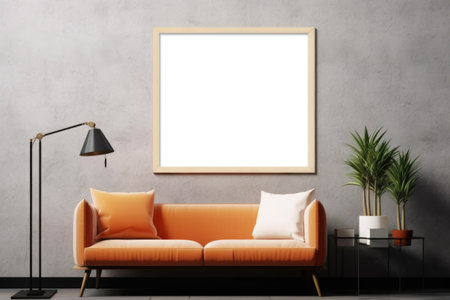 An untouched picture frame mockup, ready to showcase your unique vision and style. Generative AIの素材