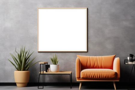 A blank canvas picture frame mockup offering endless possibilities for customization. Generative AIの素材