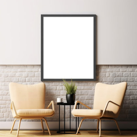 A clean slate picture frame mockup, inviting your creativity to shine through. Generative AIの素材