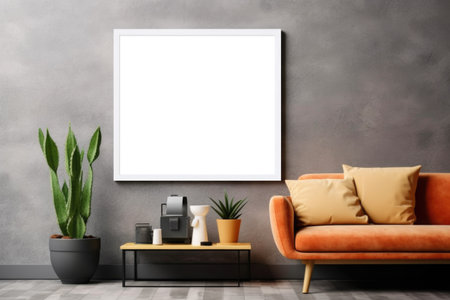 A blank canvas picture frame mockup offering endless possibilities for customization. Generative AIの素材