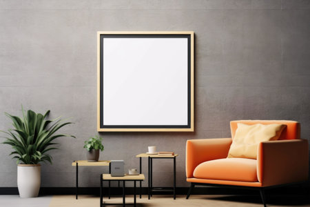 A clean slate picture frame mockup, inviting your creativity to shine through. Generative AIの素材