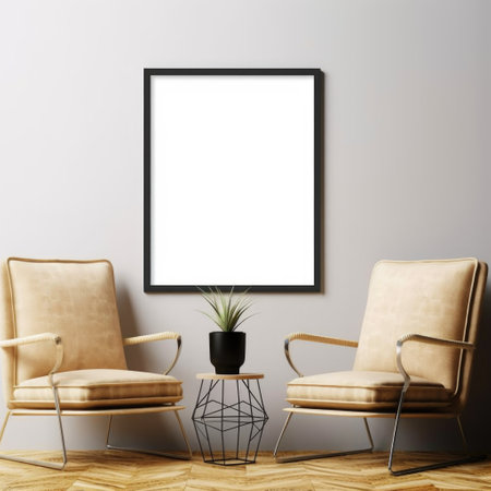 An empty picture frame mockup, awaiting your personal touch to bring it to life. Generative AIの素材