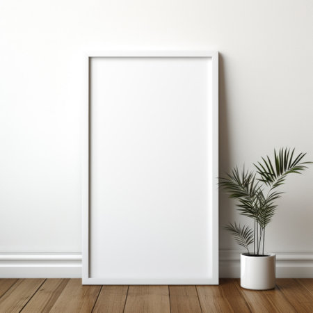 frame mockup, white frame, white picture design, Generative AIの素材