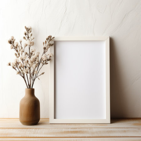 frame mockup, white frame, white picture design, Generative AIの素材