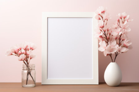 frame mockup, white frame, white picture design, Generative AIの素材