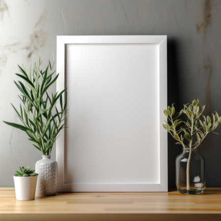 Mockup frame, Revel in the timeless charm of a white frame housing a classic white photograph, epitomizing elegance and grace. Generative AIの素材