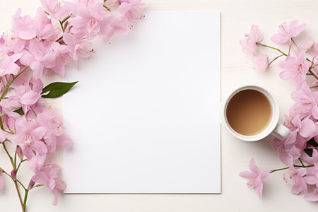 Mockup frame, A white frame gracefully surrounds a white photograph, adding a touch of sophistication to the display. Generative AIの素材