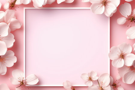 Mockup frame, Flowery Wallpaper Enhanced by a Dainty Pastel Mockup Frame. Generative AIの素材