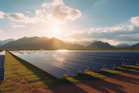 solar energy panels in solar power plant, photovoltaic cellsの素材
