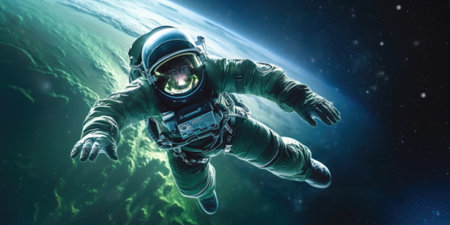 Astronaut in outer space. science fiction.の素材