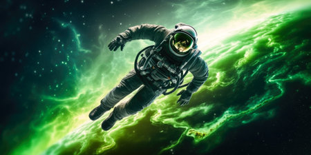 Astronaut in space. science fiction art.の素材